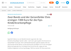 Donaukurier 30.04.2025 - Musikalischer Benefiz-Marathon - Zwei Bands und der Geisenfelder Elvis ersingen 1300 Euro für die Fips-Kinderkrankenpflege